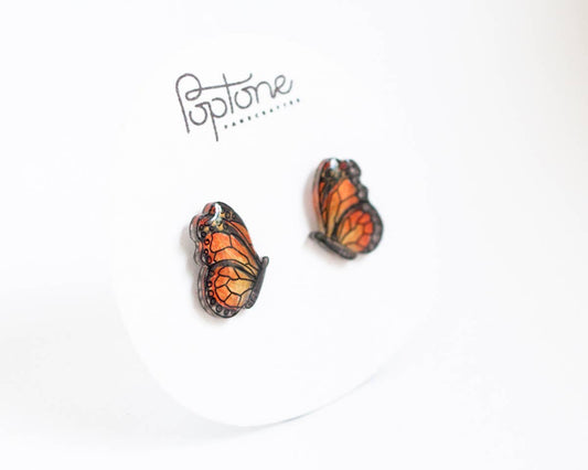 Monarch Butterfly Stud Earrings