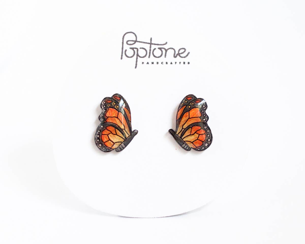 Monarch Butterfly Stud Earrings