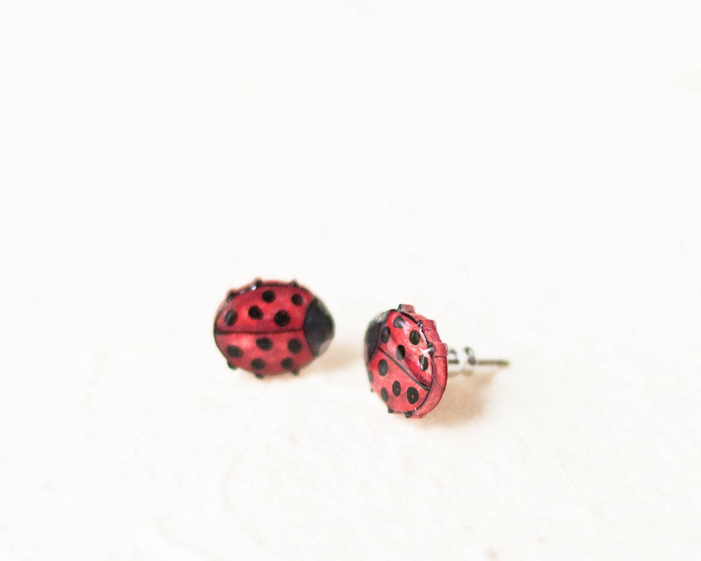 Ladybug Cute Red Spring Insect Stud Earrings