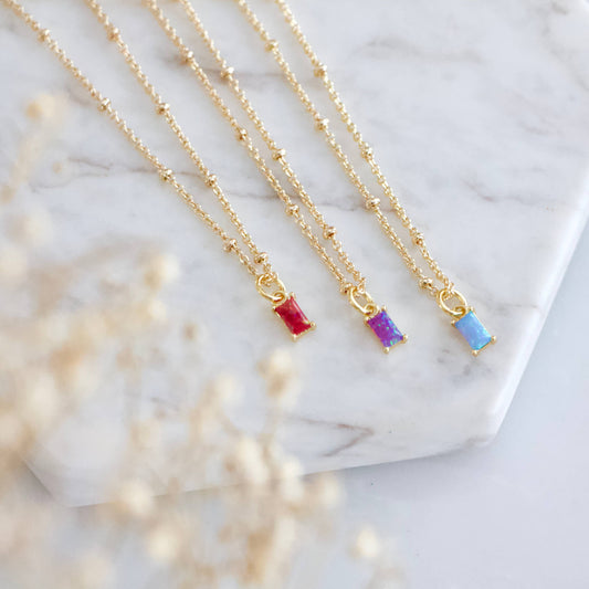 Opal Birthstone Necklace
