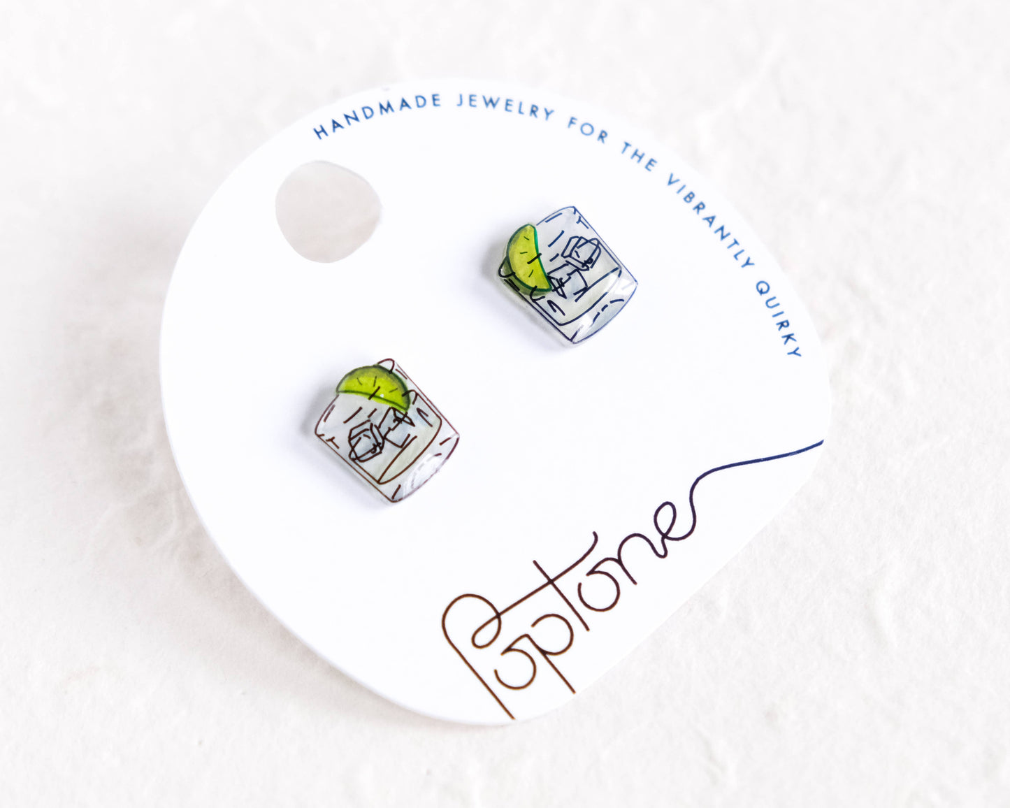 Tequila on the rocks + lime, drink cocktail fiesta earrings