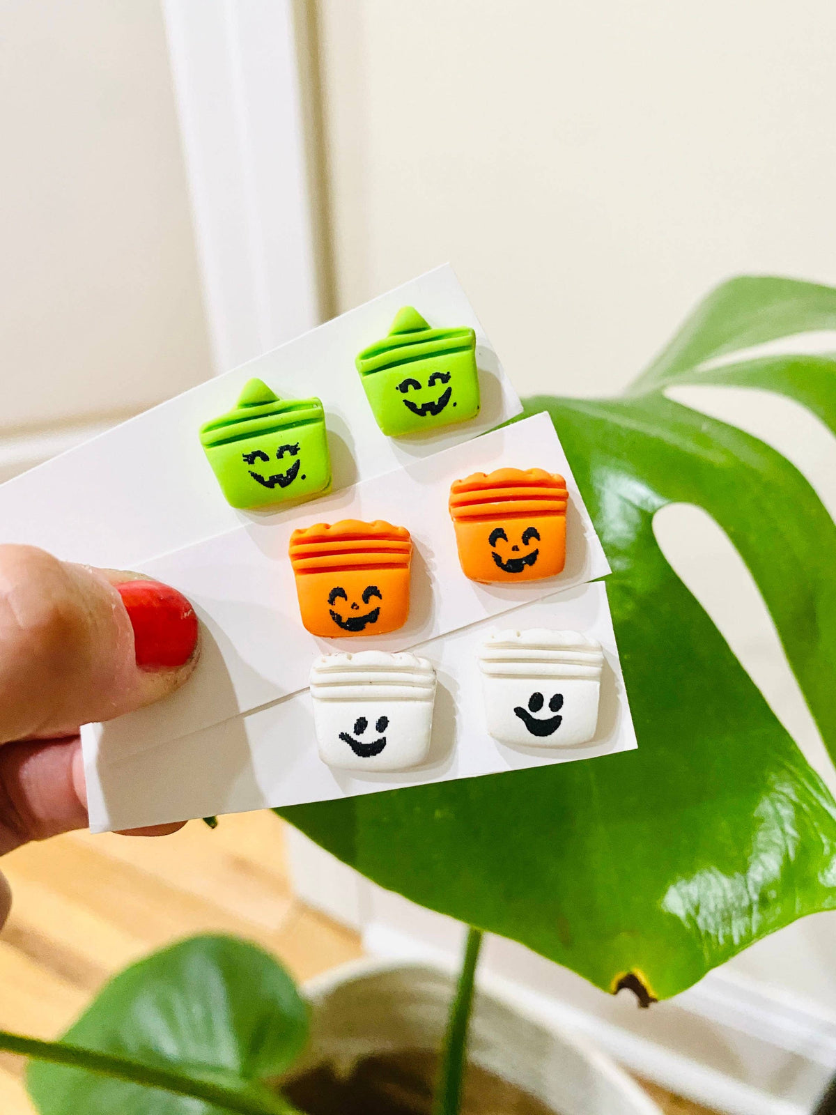 Halloween Happy Meal Bucket Witch Earrings