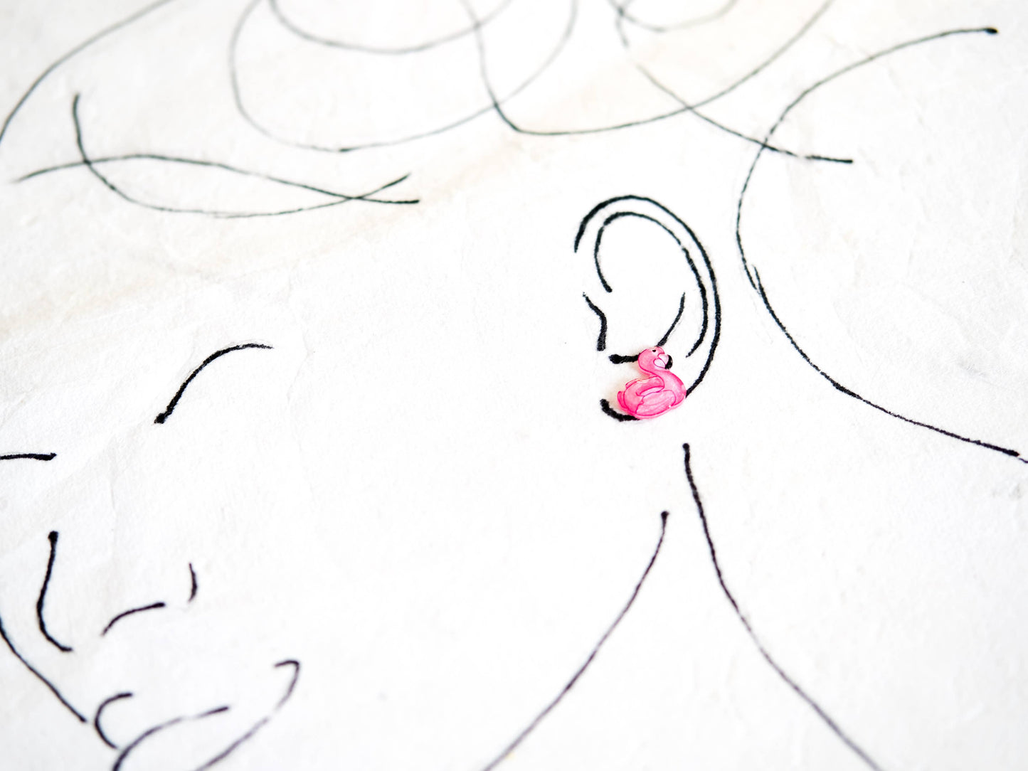 Flamingo Pool Floatie Earrings | cute pink summer studs