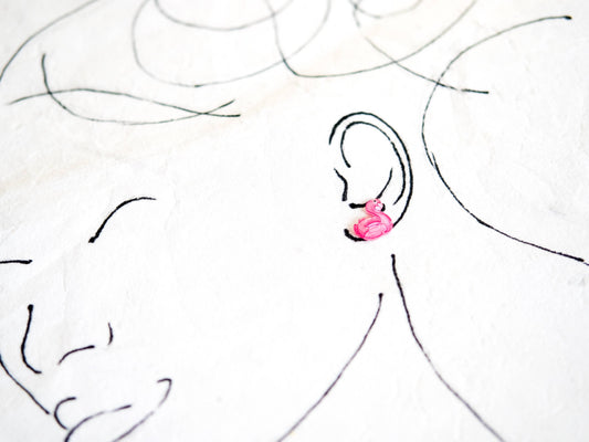 Flamingo Pool Floatie Earrings | cute pink summer studs