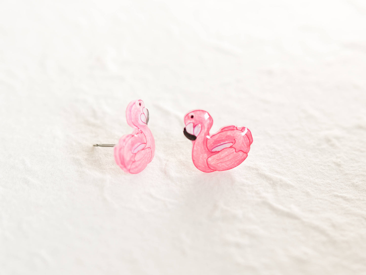 Flamingo Pool Floatie Earrings | cute pink summer studs