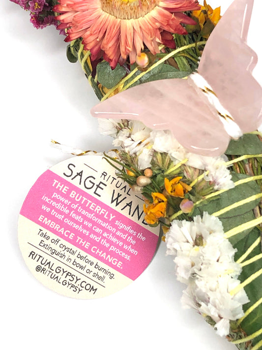 'CHANGE IT UP' Butterfly Ritual Sage Wand
