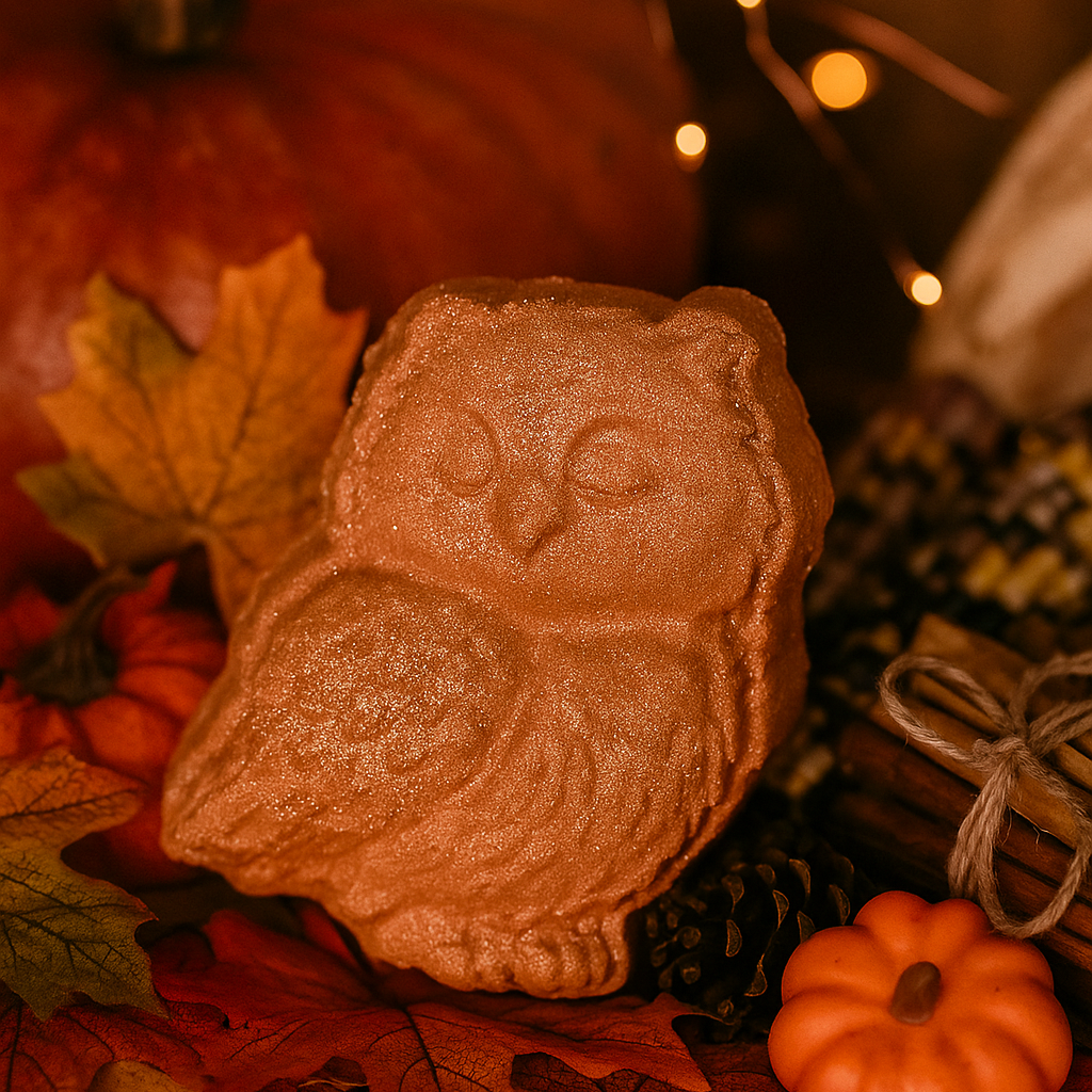 Autumn Hoot – Owl-Themed Fall Crystal-Infused Bath Bomb | Handmade