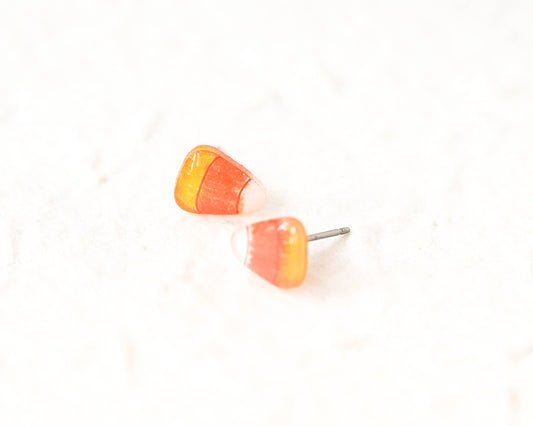 Candy Corn Tiny Halloween Stud Earrings
