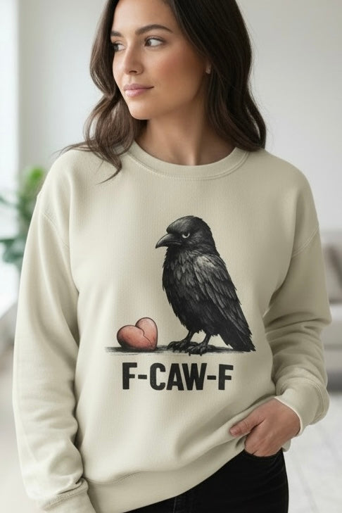 Grumpy Crow with Broken Heart Sweatshirt