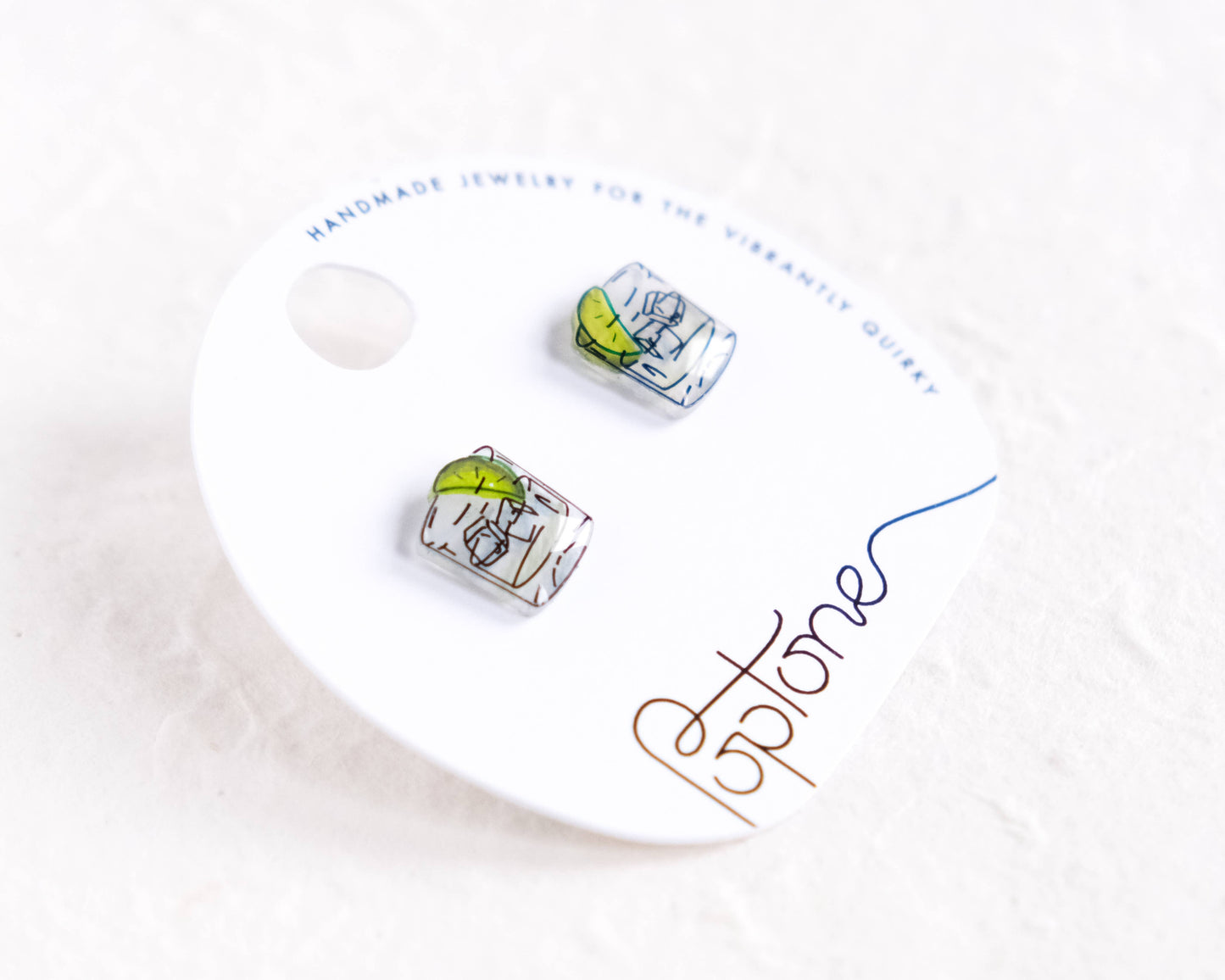 Tequila on the rocks + lime, drink cocktail fiesta earrings