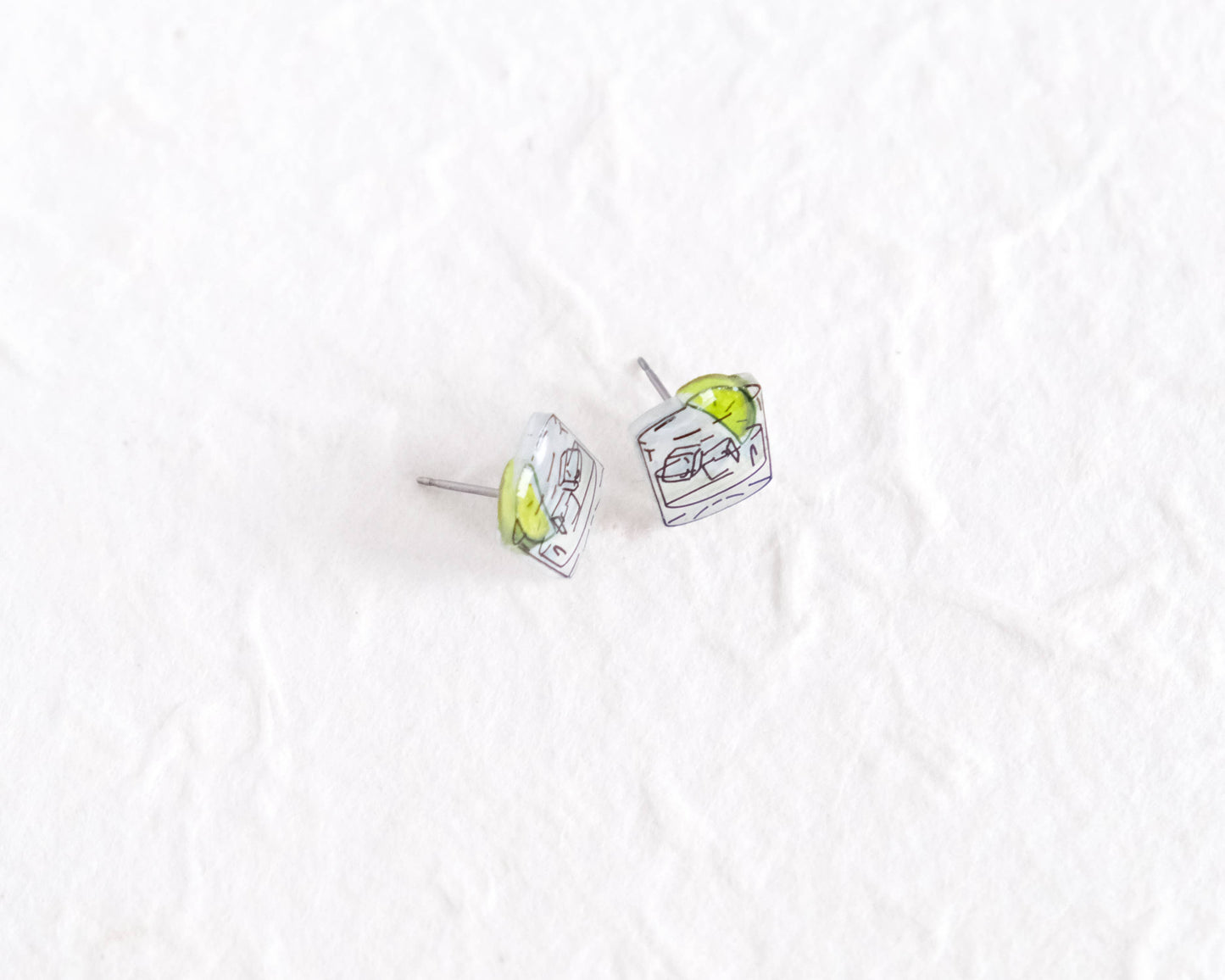 Tequila on the rocks + lime, drink cocktail fiesta earrings