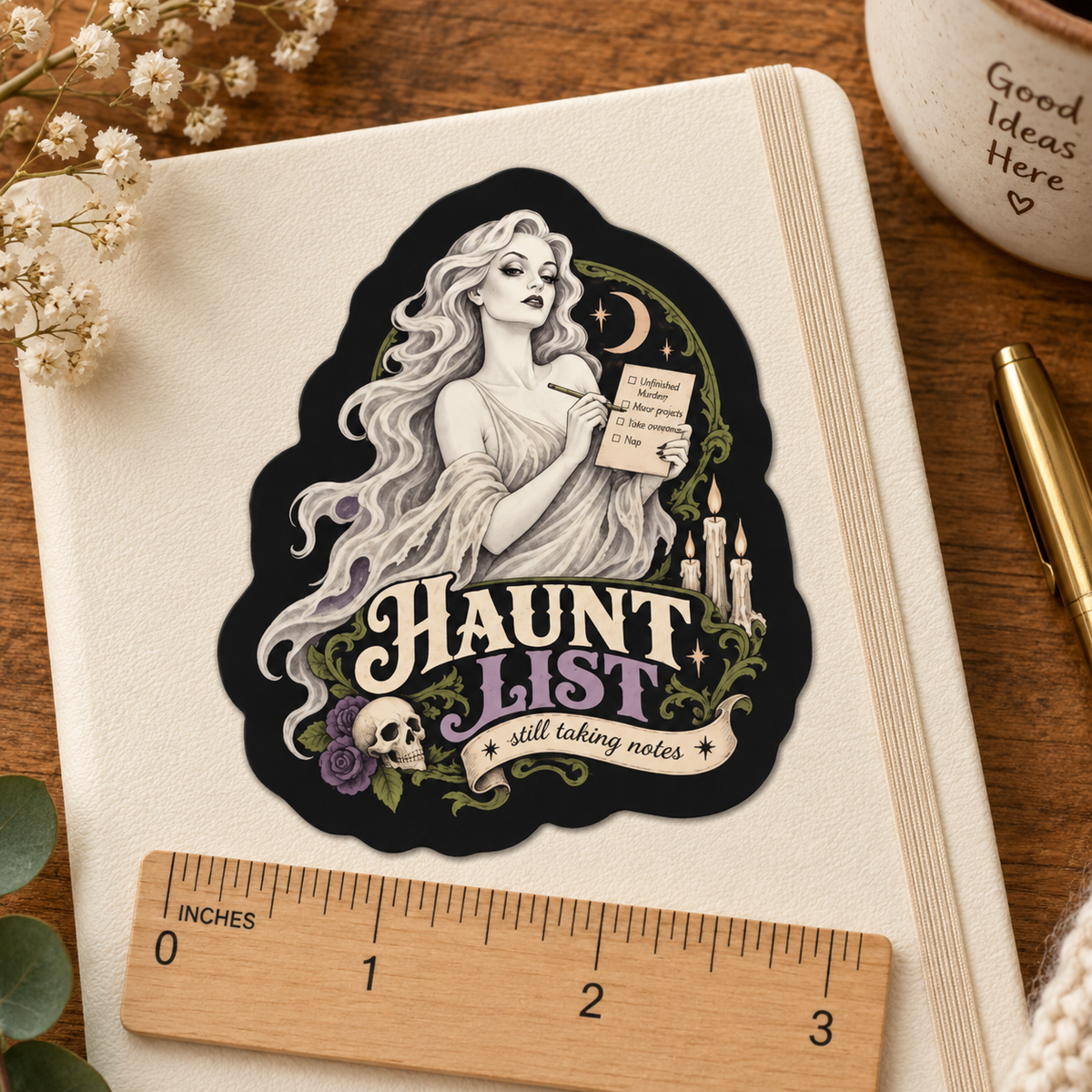 Haunt list Halloween Sticker