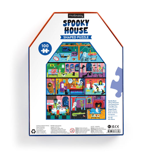 Spooky Halloween House 100 Piece House-Shaped Puzzle