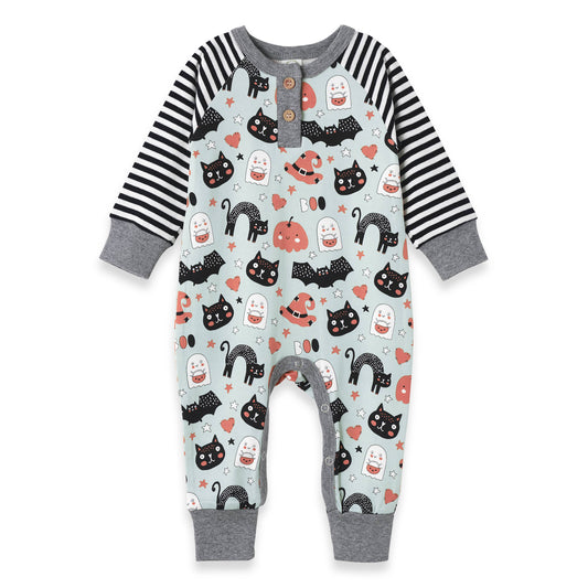 Halloween 🎃 Baby Romper – Soft Bamboo Henley Style