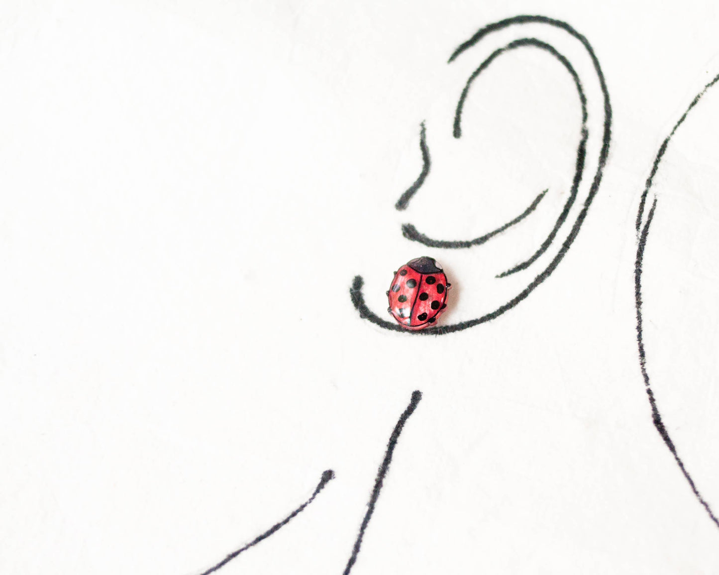 Ladybug Cute Red Spring Insect Stud Earrings
