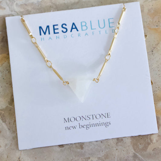 Moonstone Triangle Necklace