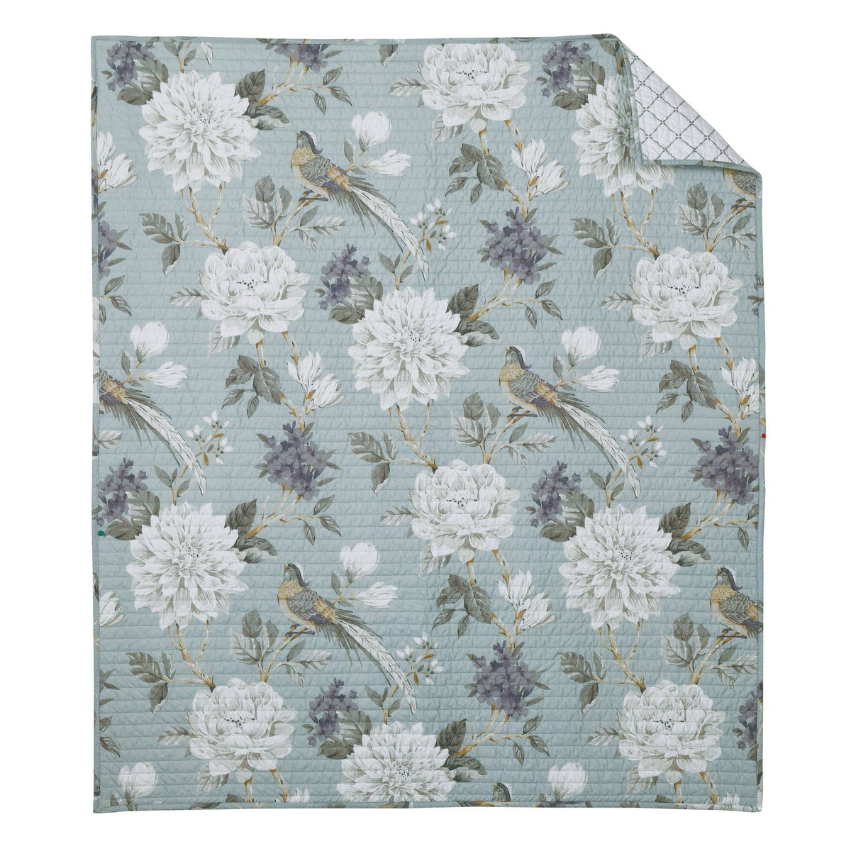 Belvedere Blue Quilted Throw