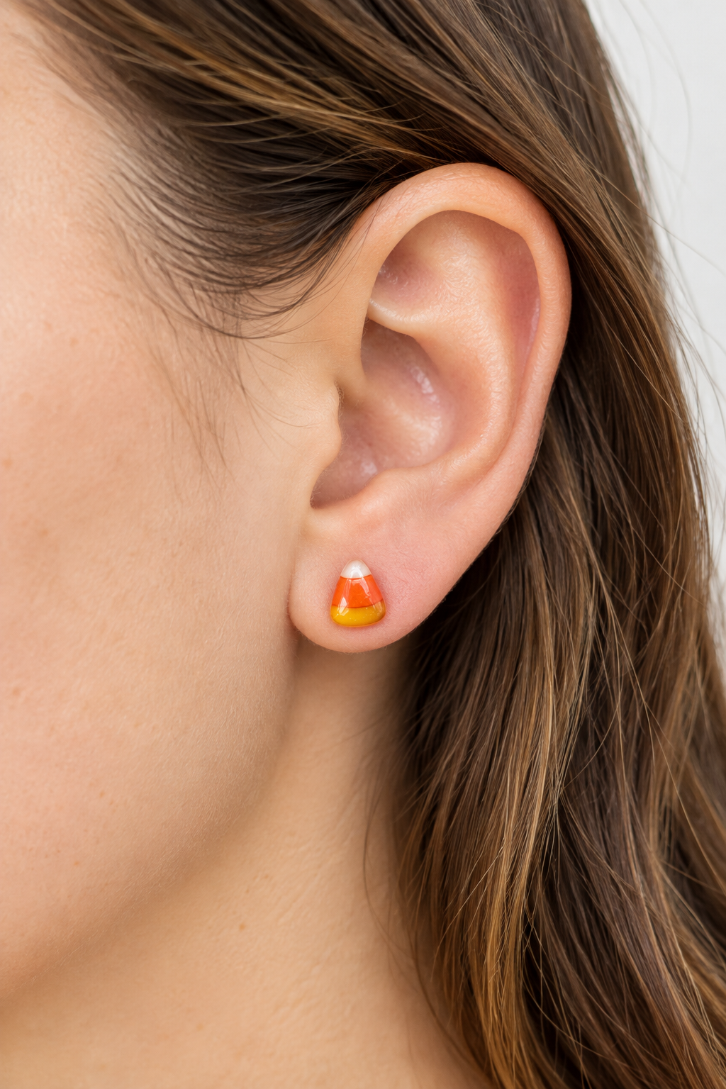 Candy Corn Tiny Halloween Stud Earrings