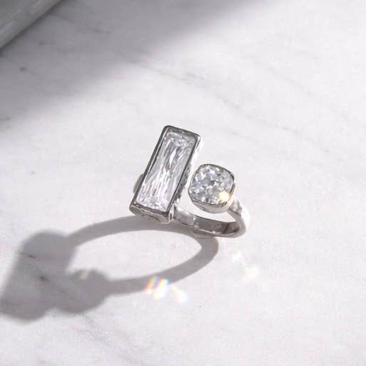 CZ Geometric Ring - Waterproof