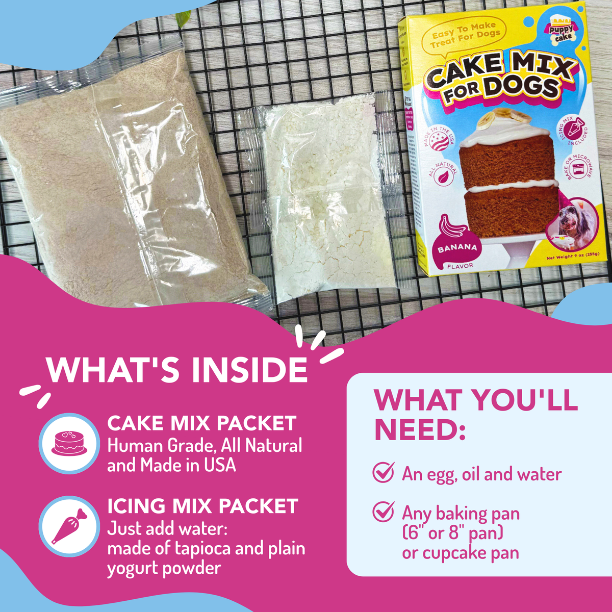 Puppy Cake - Dog Birthday Cake Mixes with Icing