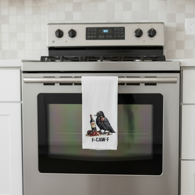 Stainless steel oven with a towel hanging on the handle in a kitchen setting