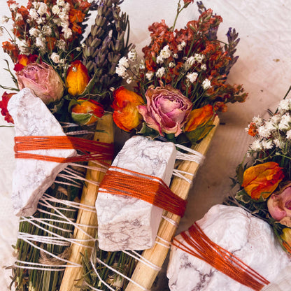 Hand Wrapped Floral Smudge Bundle