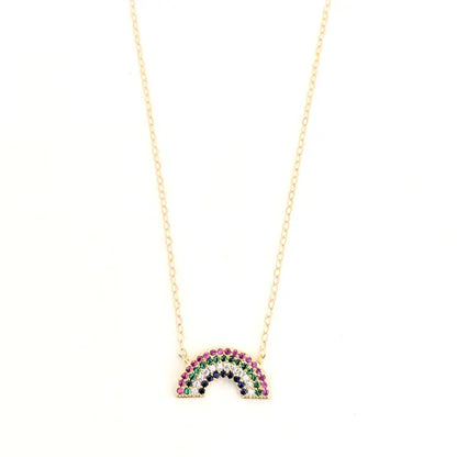 Rainbow Pave Necklace