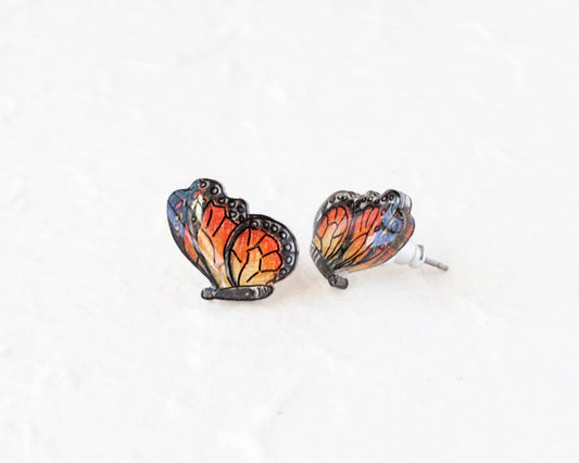 Monarch Butterfly Stud Earrings