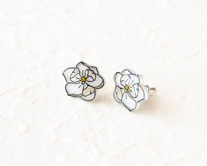 Magnolia Flower Earrings