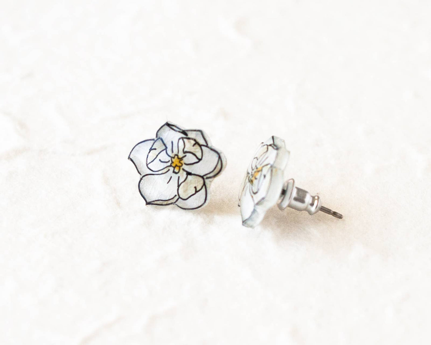 Magnolia Flower Earrings