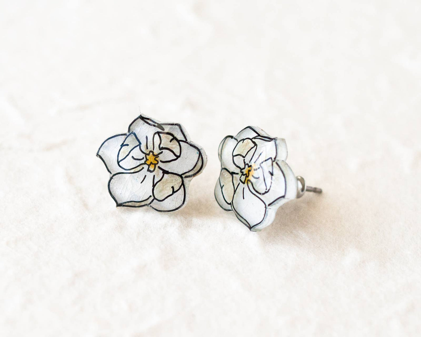 Magnolia Flower Earrings