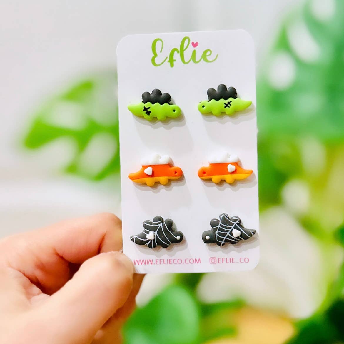 Halloween Dinosaurs Stud Earrings Candy Corn | Spooky Franke
