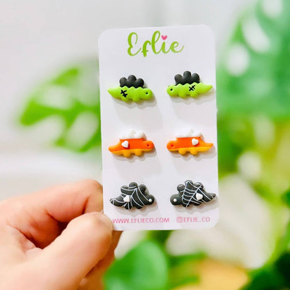 Halloween Dinosaurs Stud Earrings Candy Corn | Spooky Franke