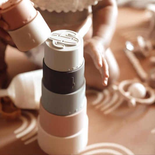 Stacking Cups Toy Soft Silicone with Shapes Bath or Beach
