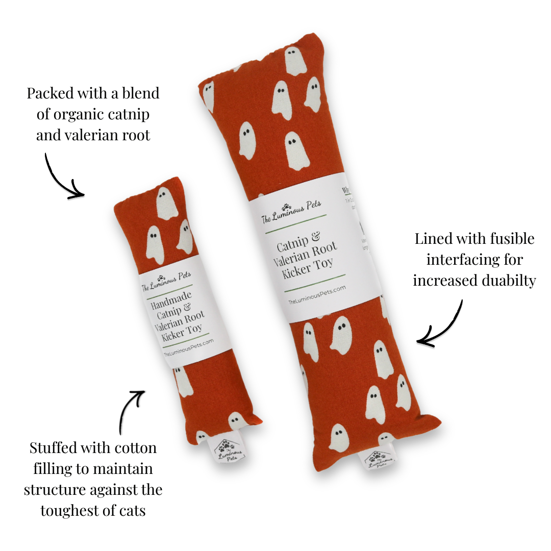 Catnip with Valerian Root Cat Toy | Halloween Ghost | Kicker
