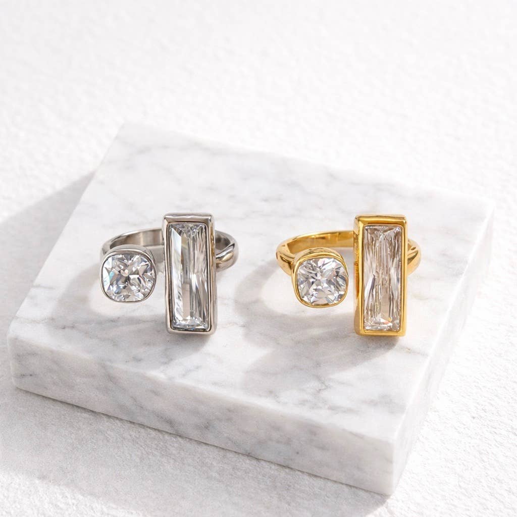 CZ Geometric Ring - Waterproof