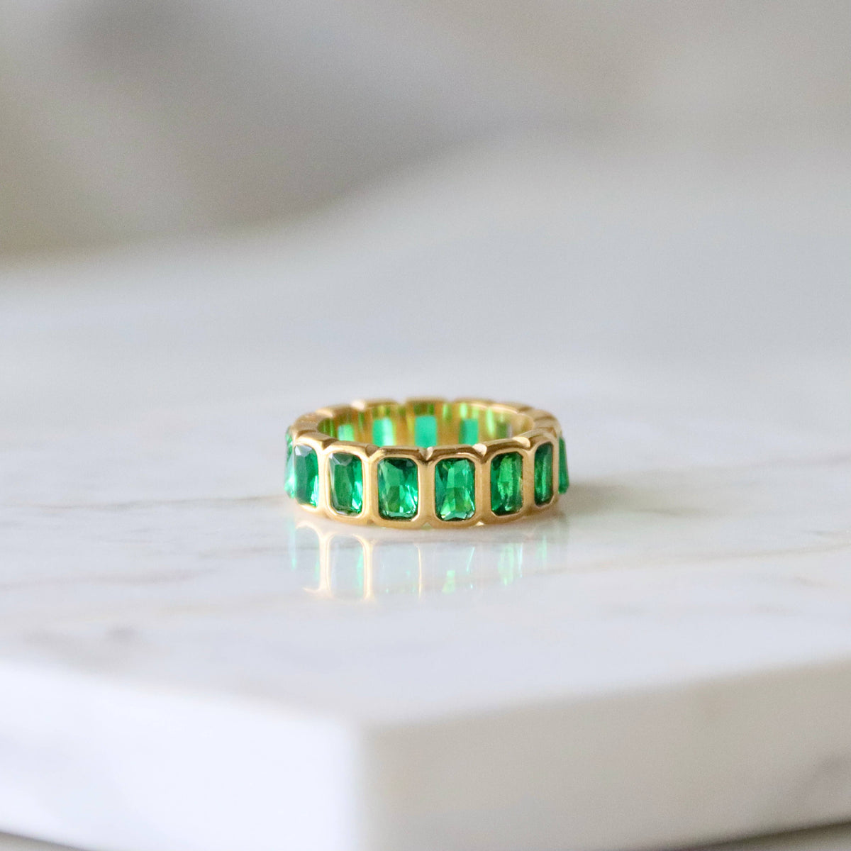 Emerald Cut Eternity Band - Waterproof