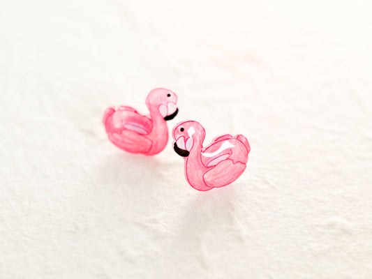 Flamingo Pool Floatie Earrings | cute pink summer studs