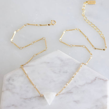 Moonstone Triangle Necklace  