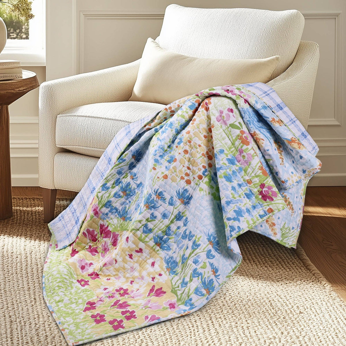 Blooming Hillside Quilted Throw