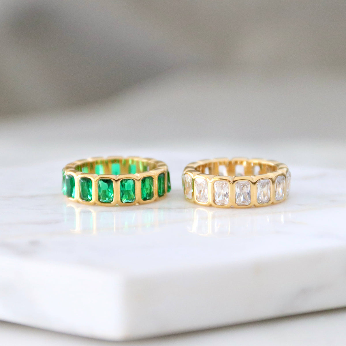 Emerald Cut Eternity Band - Waterproof