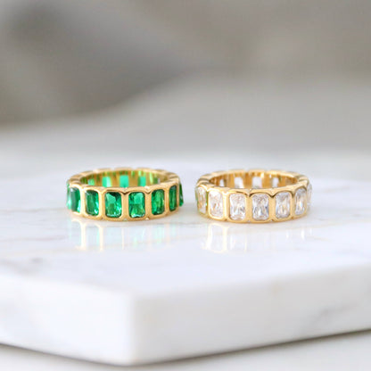 Emerald Cut Eternity Band - Waterproof