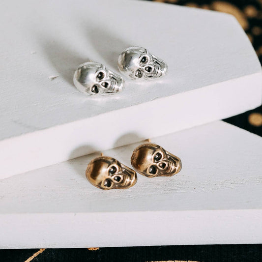 Skull Stud Earrings: Halloween Chic