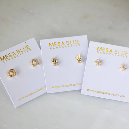 CZ Cactus Stud Earrings