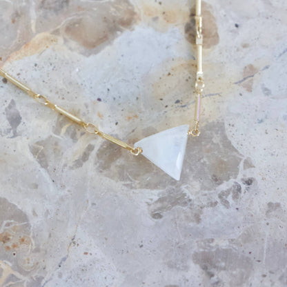 Moonstone Triangle Necklace  