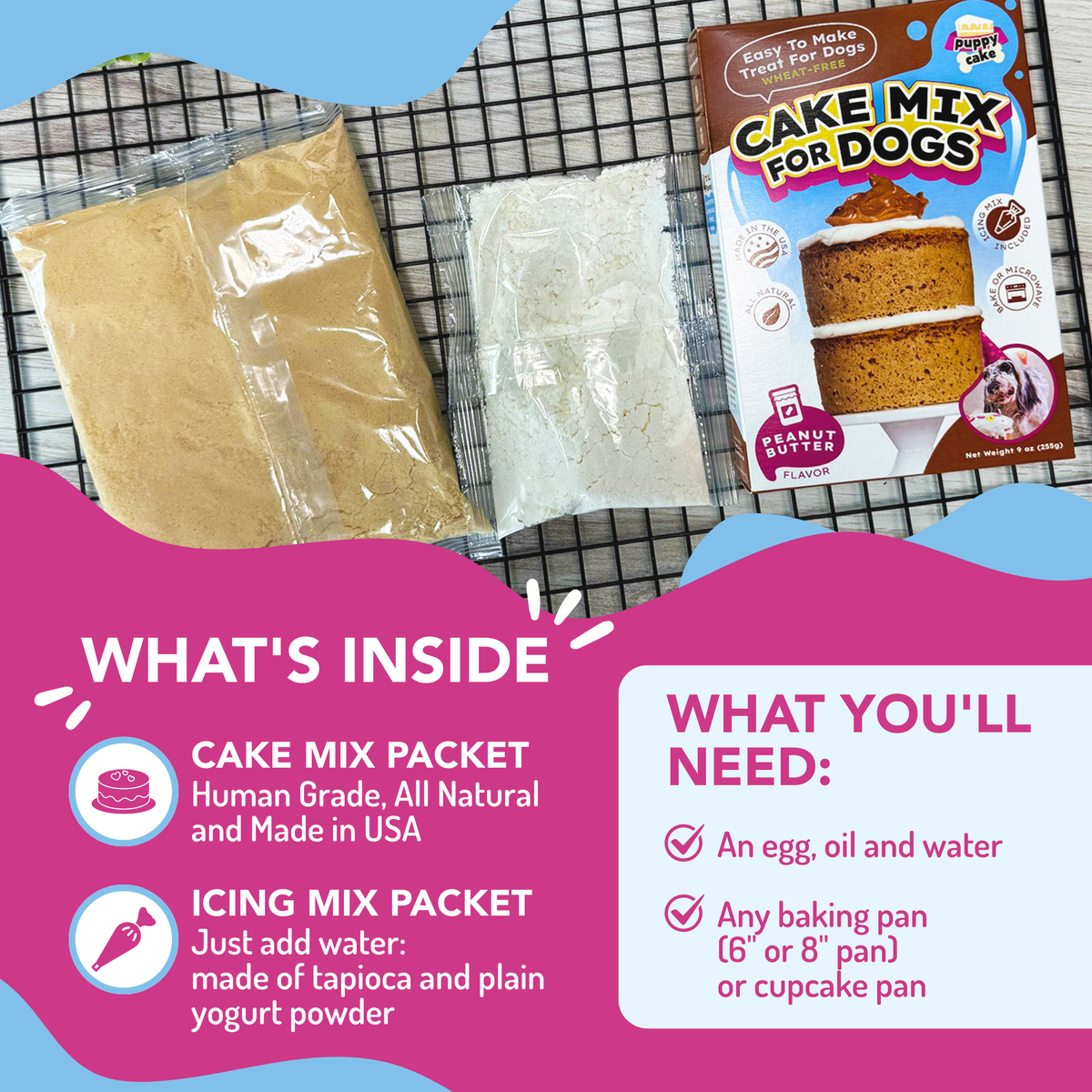 Puppy Cake - Dog Birthday Cake Mixes with Icing