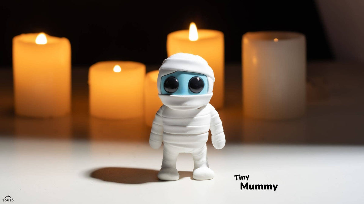 3D-Printed Articulating Baby Mummy  Halloween Fidget Toy