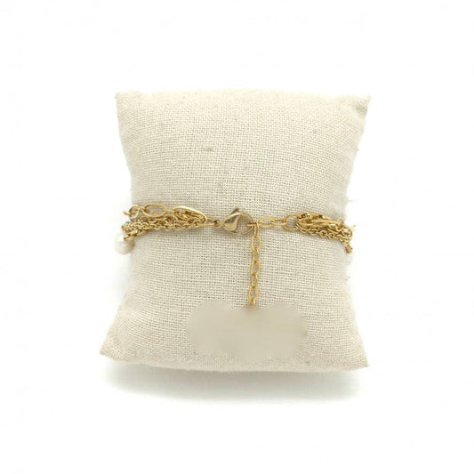 Multi Strand Chain Bracelet Pyrite Stone