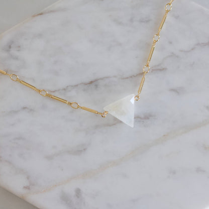 Moonstone Triangle Necklace  