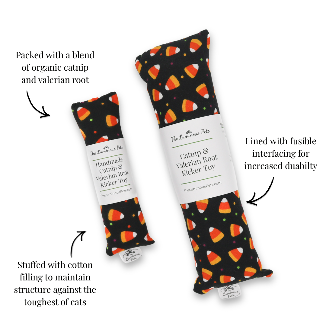 Catnip with Valerian Root Cat Toys | Halloween Candy Corn